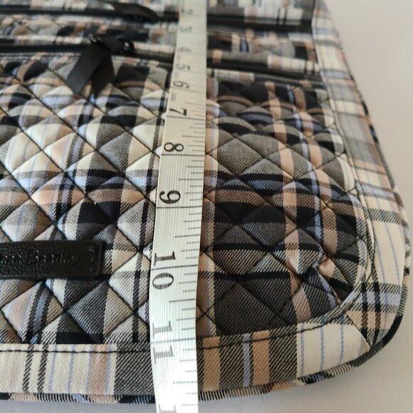 VERA BRADLEY TRIPLE ZIP HIPSTER- COZY PLAID NEUTRAL CROSSBODY (STYLE#27041-T10) - Picture 9 of 12